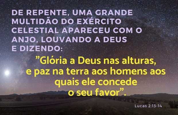 Lucas 2:13-14 - Glória a Deus nas alturas!