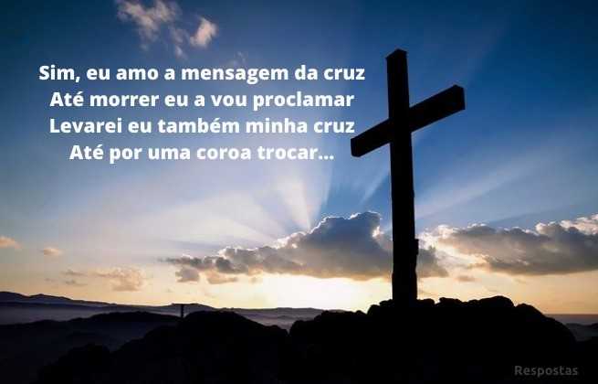Imagem de uma cruz - Refrão da música Mensagem da Cruz